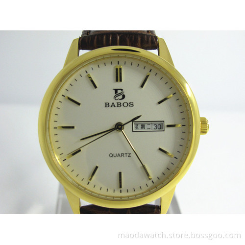 fashion men watch stainless steel gold watch